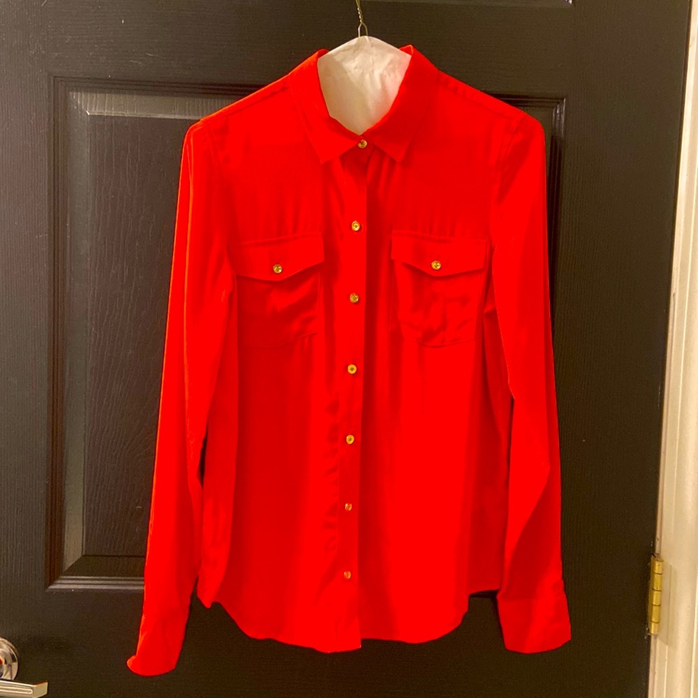 Flame red C. Wonder button down blouse